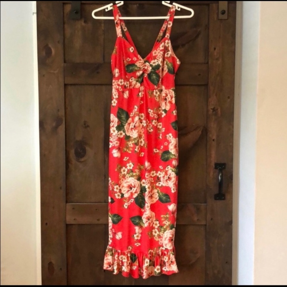 ASOS Floral Coral Maternity Dress
